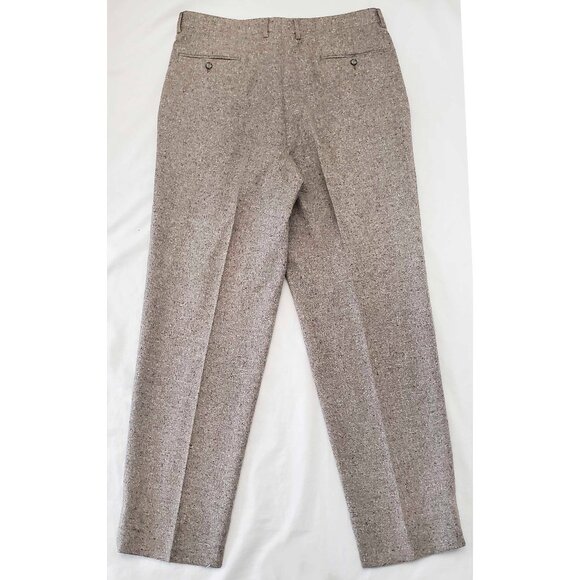 Canali Milano Mens Cashmere Wool  Flecked Pleated Pants Trousers Brown 56 NWOT - Picture 8 of 11